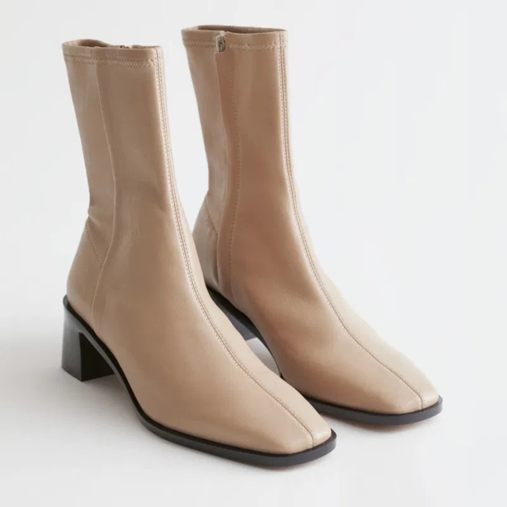 Tan Ankle Sock Boots